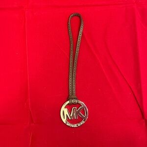 Michael Kors Brown Leather Logo Keychain